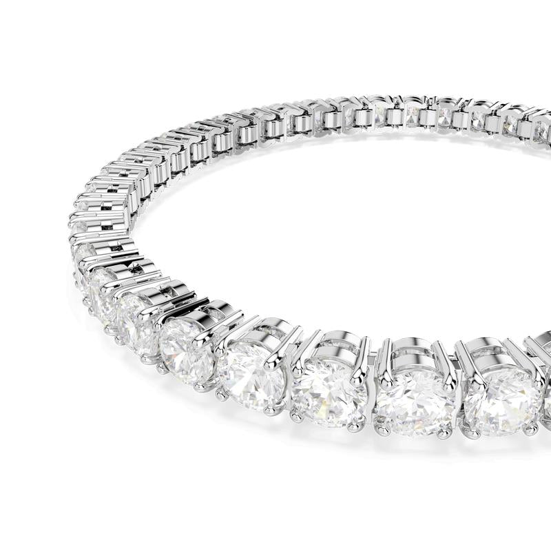 Swarovski Matrix Tennis Round Cut White Rhodium Plated Bracelet