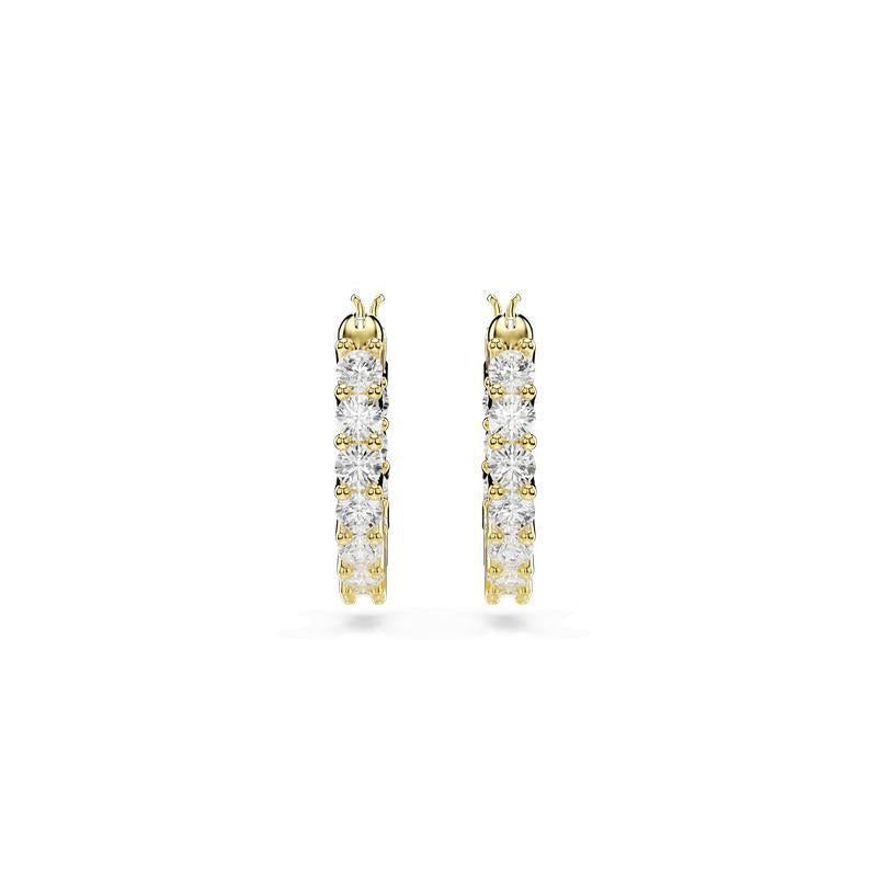 Swarovski Matrix Vittore Round Cut White Gold-Plated Hoop Earrings