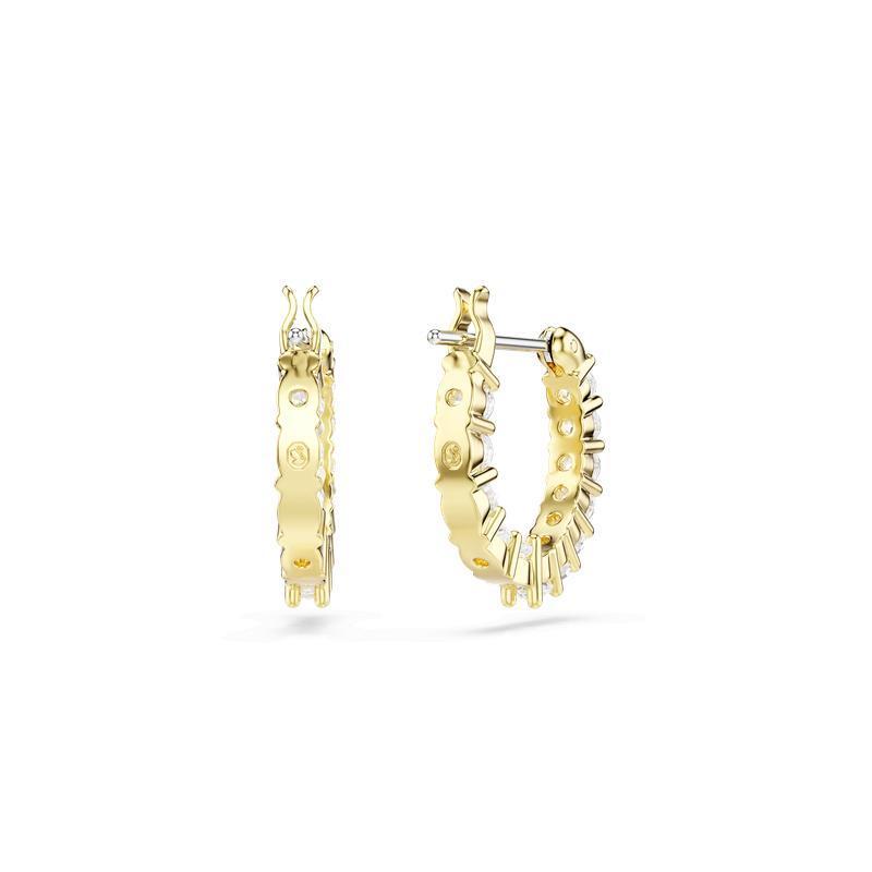 Swarovski Matrix Vittore Round Cut White Gold-Plated Hoop Earrings