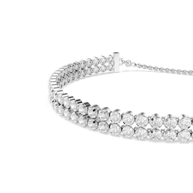 Swarovski Matrix White Rhodium Plated Round Cut Bracelet