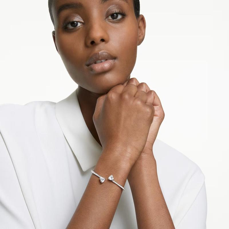 Swarovski Mesmera Heart White Rhodium Plated Bangle