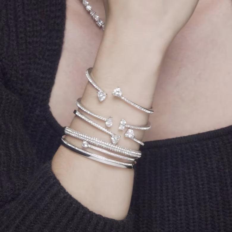 Swarovski Mesmera Heart White Rhodium Plated Bangle