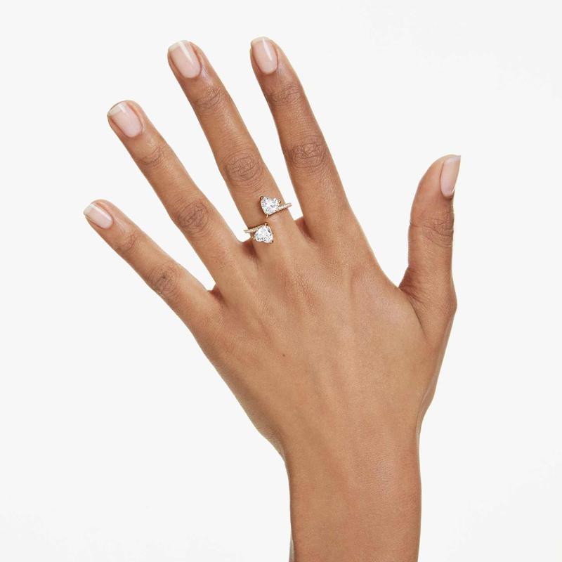 Swarovski Mesmera Open Heart Cut Pavé White 18K Gold Ring