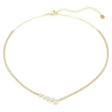 Swarovski Mesmera V-Shape White 18K Gold Finish Necklace