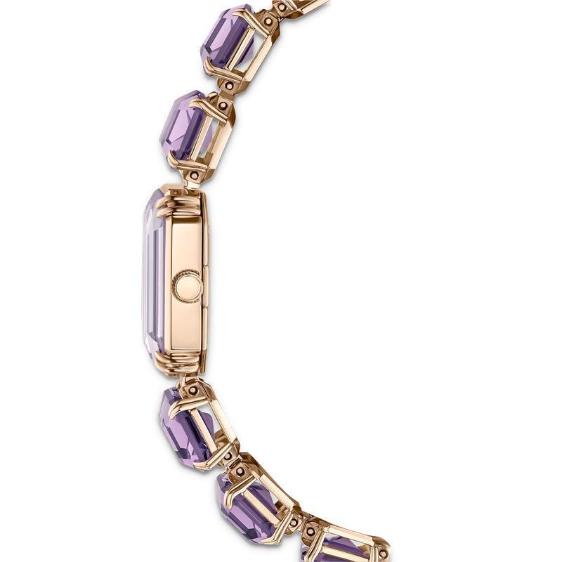 Swarovski Millenia Octagon Cut Bracelet Purple Champagne Gold-Tone Watch