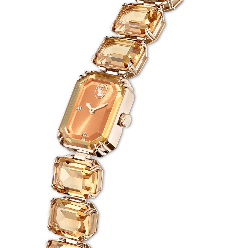 Swarovski Octagon Cut Bracelet Brown Champagne Gold Watch