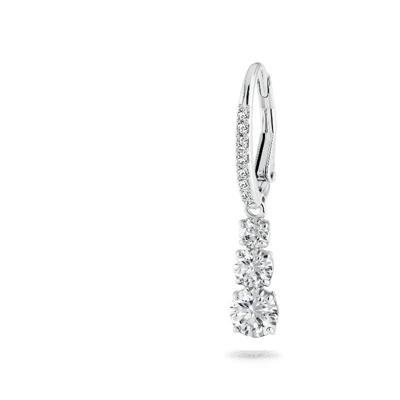 Swarovski Stilla Attract Round Cut White Rhodium Hoop Earrings