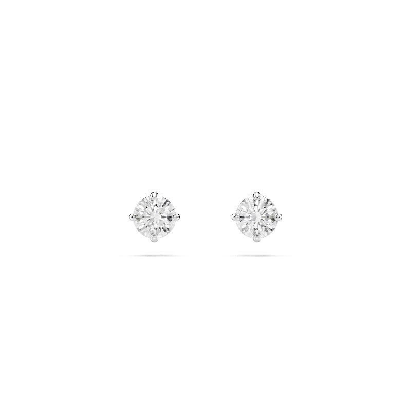 Swarovski Stilla Attract Round Cut White Rhodium Plated Stud Earrings