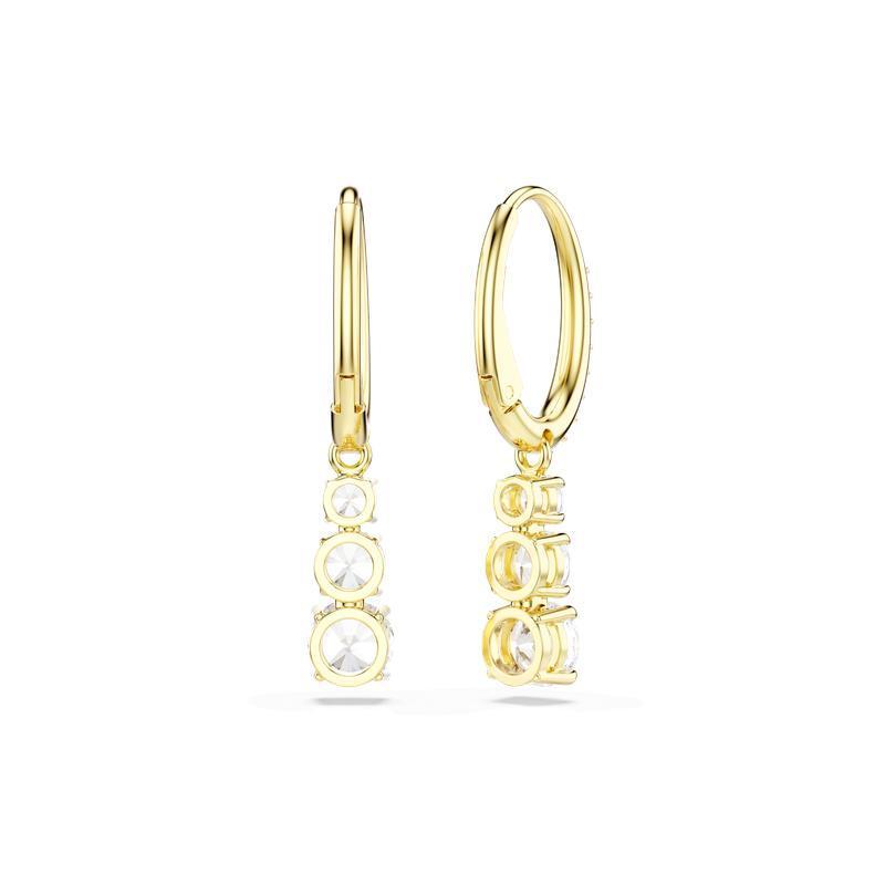 Swarovski Stilla Attract Round Cut Zirconia Gold Plated Hoop Earrings