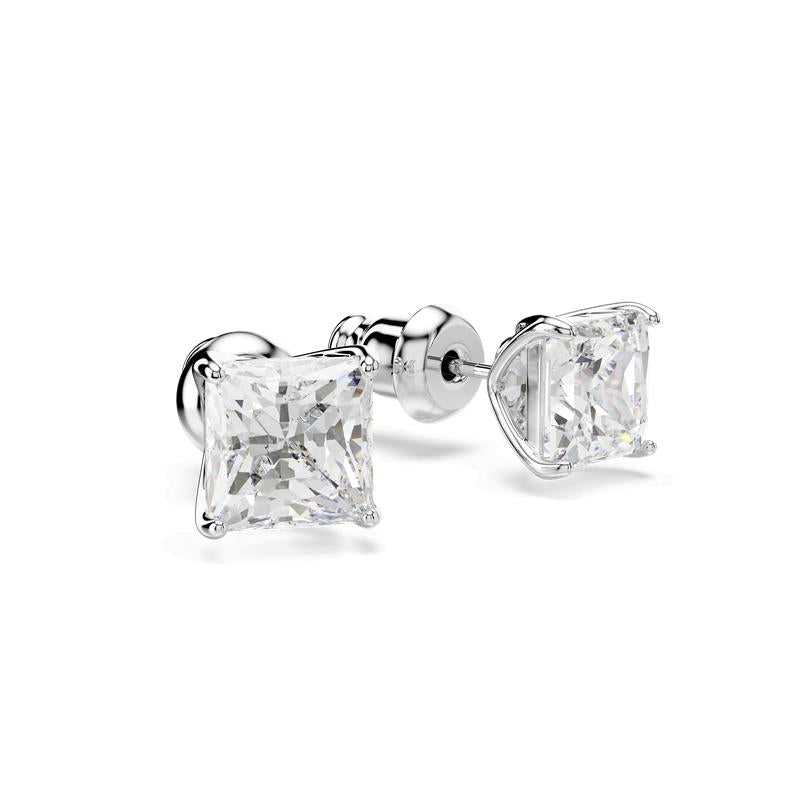 Swarovski Stilla Attract Square Cut White Rhodium Plated Stud Earrings