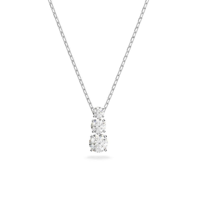 Swarovski Stilla Attract pendant Round Cut Rhodium plated Pendant