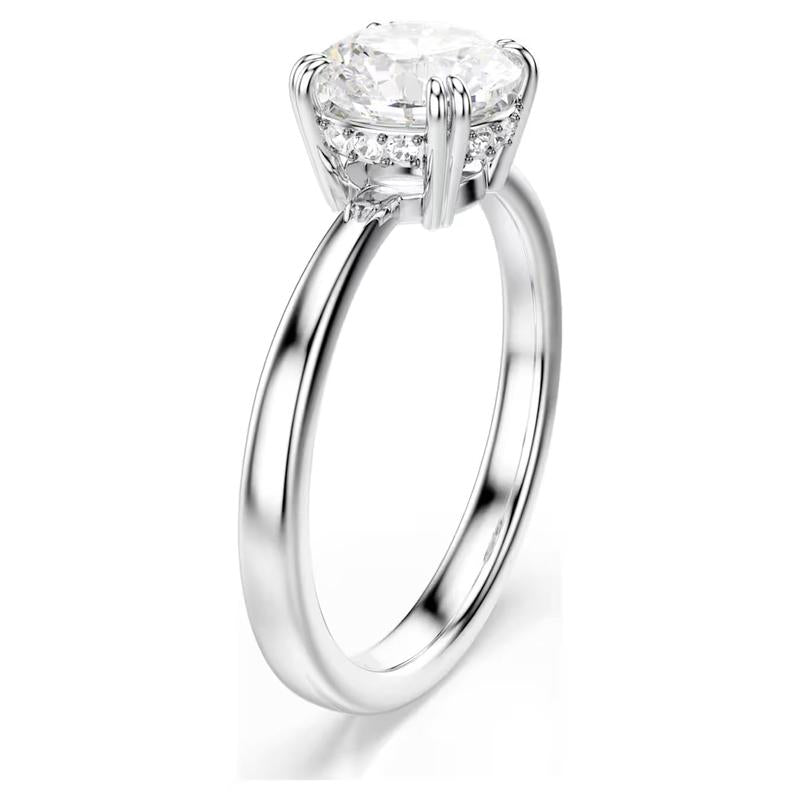 Swarovski Stilla Cocktail Round Cut White Rhodium Plated Ring