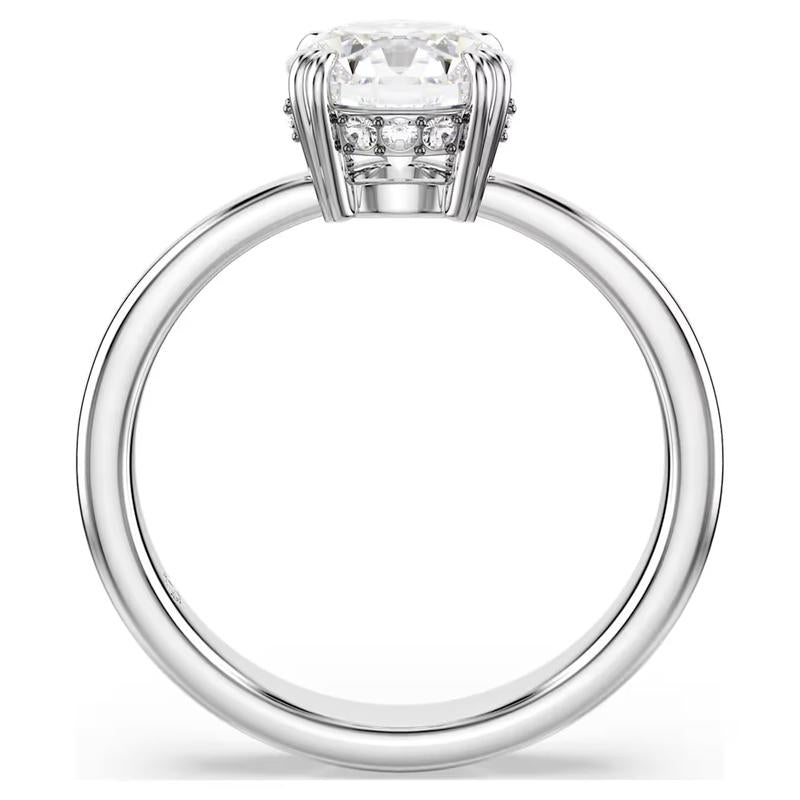 Swarovski Stilla Cocktail Round Cut White Rhodium Plated Ring