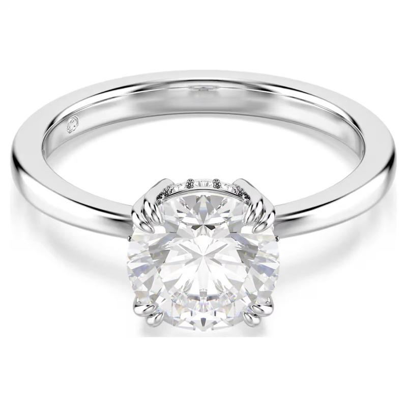 Swarovski Stilla Cocktail Round Cut White Rhodium Plated Ring