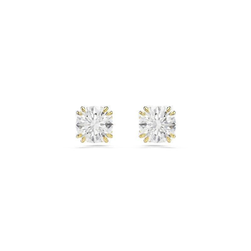Swarovski Stilla Round Cut White Gold-Plated Stud Earrings