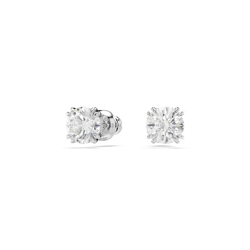 Swarovski Stilla Round Cut White Rhodium Plated Stud Earrings