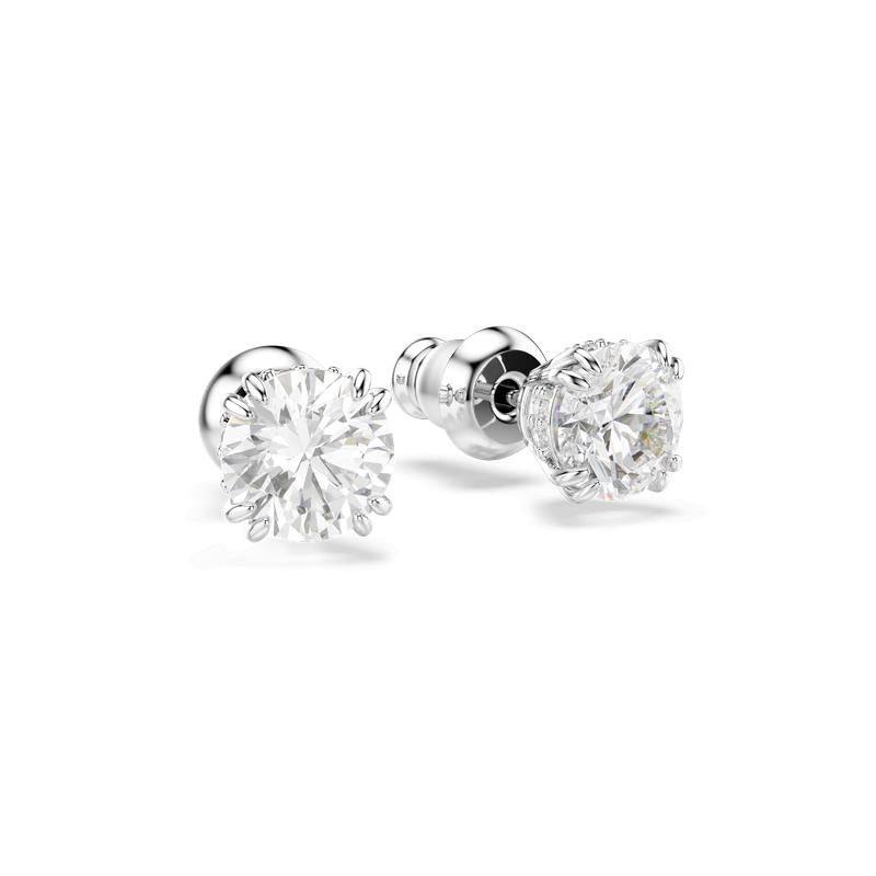 Swarovski Stilla Round Cut White Rhodium Plated Stud Earrings