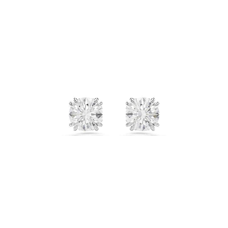 Swarovski Stilla Round Cut White Rhodium Plated Stud Earrings