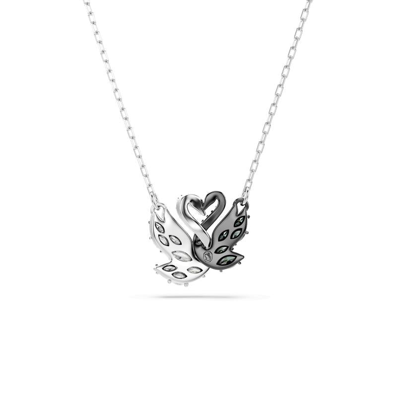 Swarovski Swan Black Mixed Metal Finish Pendant