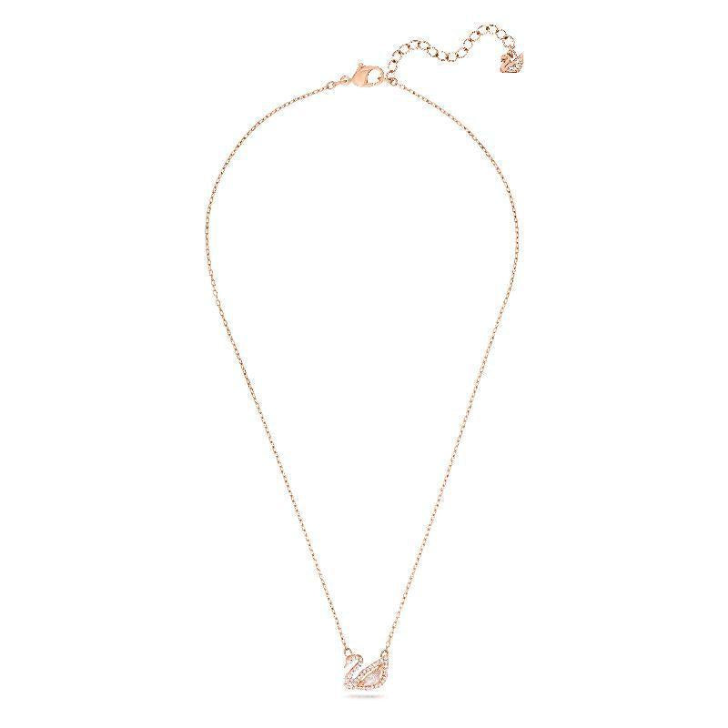 Swarovski Swan Crystal Full-Cut Pink Rose Gold-Tone Plated Necklace