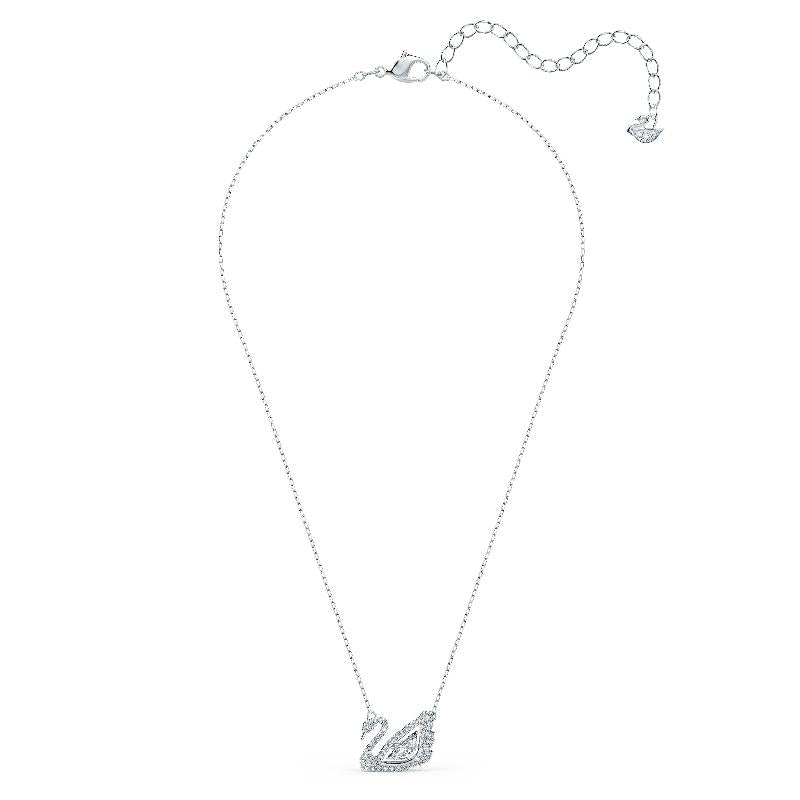 Swarovski Swan Dancing Swan White Rhodium Plated Necklace
