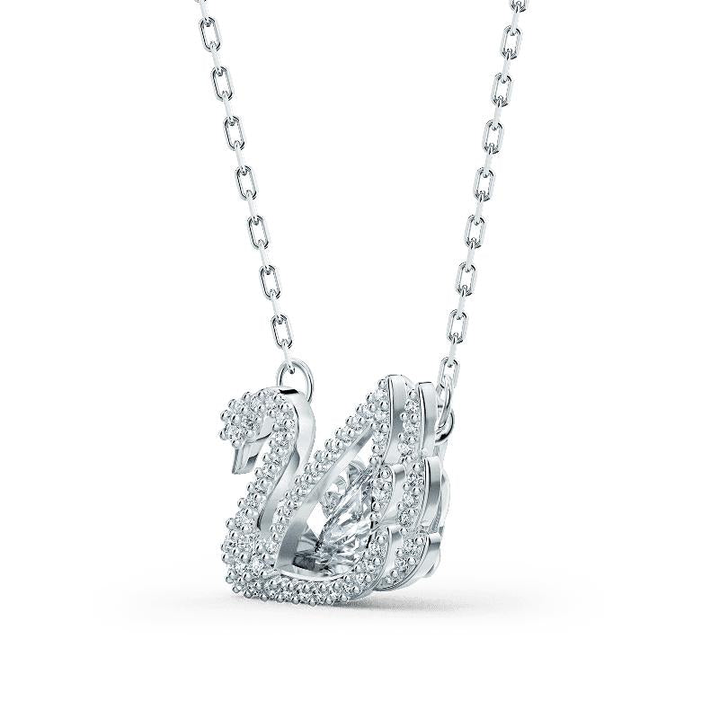 Swarovski Swan Dancing Swan White Rhodium Plated Necklace