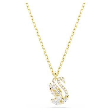 Swarovski Swan White 18K Gold Finish Pendant