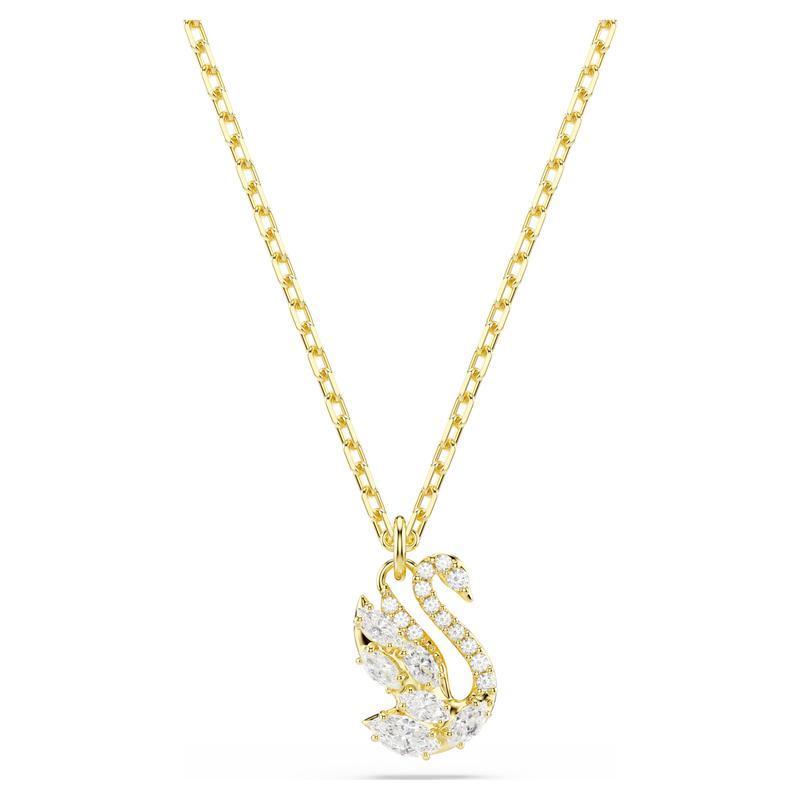 Swarovski Swan White Mixed Cuts 18K Gold Finish Pendant