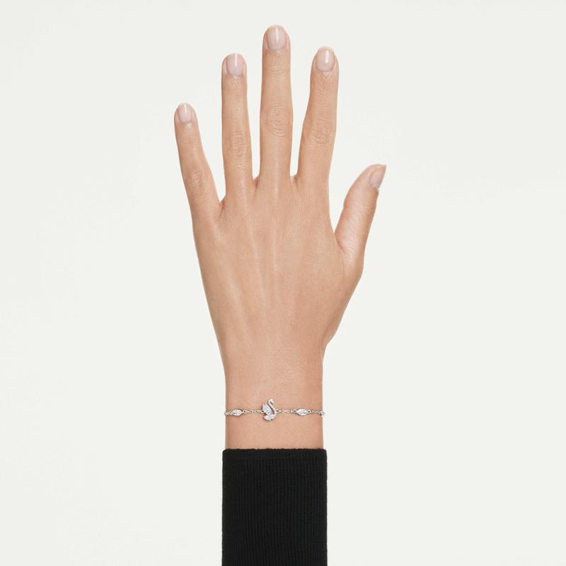 Swarovski Swan White Mixed Cuts Rhodium Plated White Bracelet