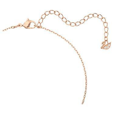 Swarovski Swan Women's Necklace Pink Crystal 18K Rose Gold Finish