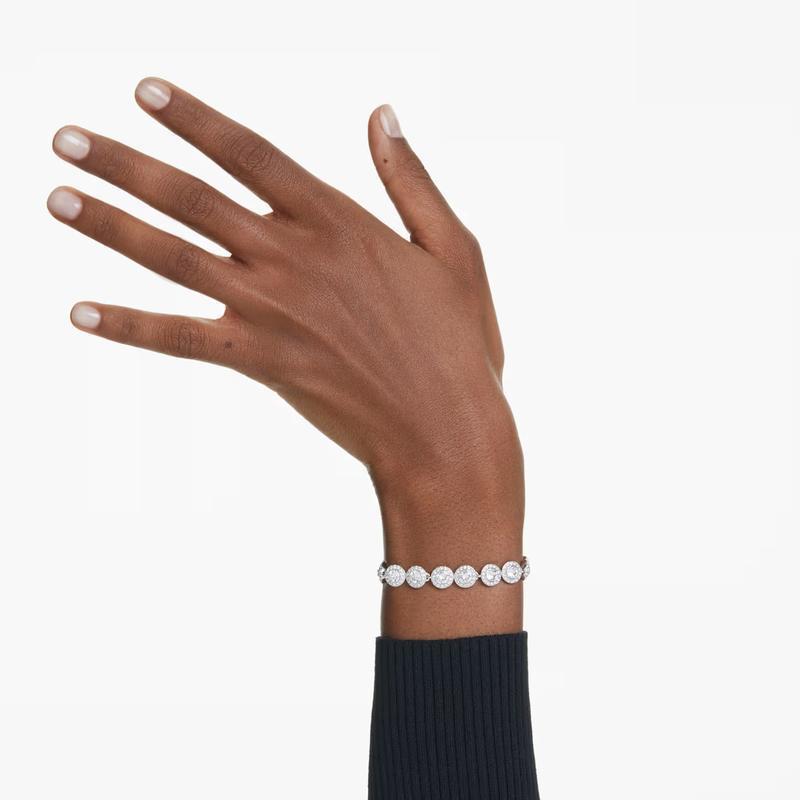 Swarovski Una Angelic Crystal Round Cut White Rhodium Plated Bracelet