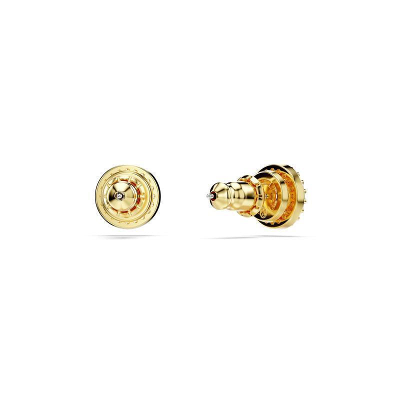 Swarovski Una Angelic Round Cut Gold Plated Stud Earrings
