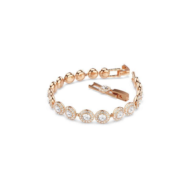 Swarovski Una Angelic Round Cut Pave Crystal Rose Gold Plated Bracelet