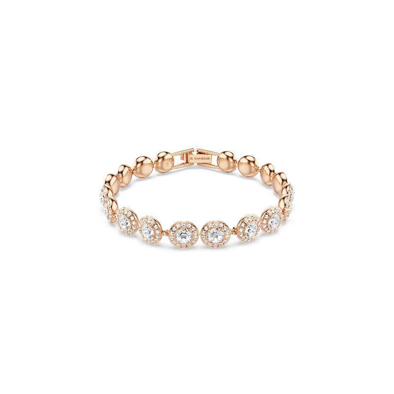 Swarovski Una Angelic Round Cut Pave Crystal Rose Gold Plated Bracelet