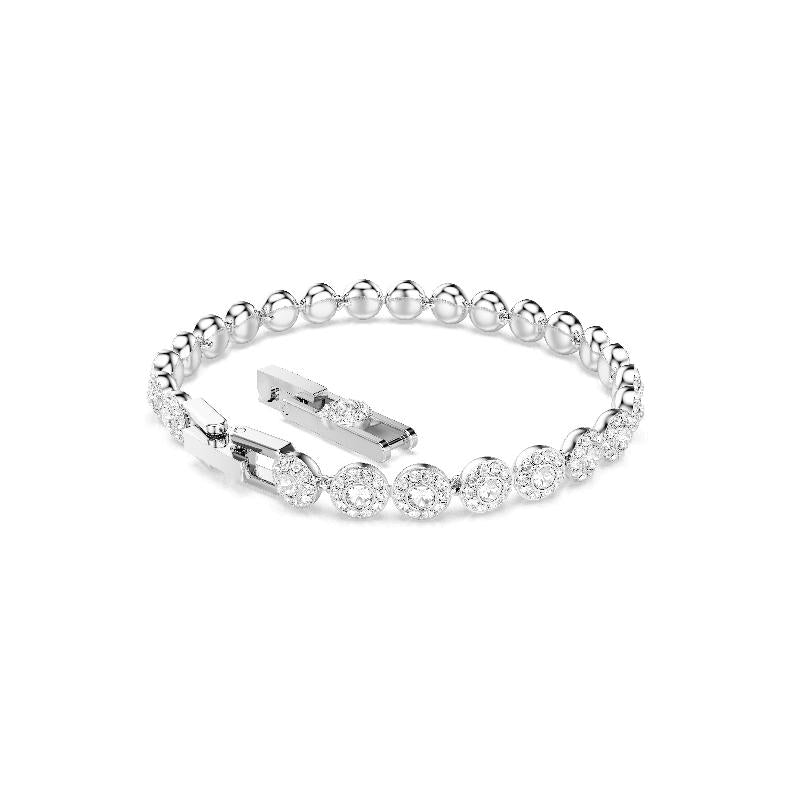 Swarovski Una Angelic Round Cut Small White Rhodium Plated Bracelet