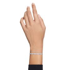Swarovski Una Angelic Round Cut Small White Rhodium Plated Bracelet