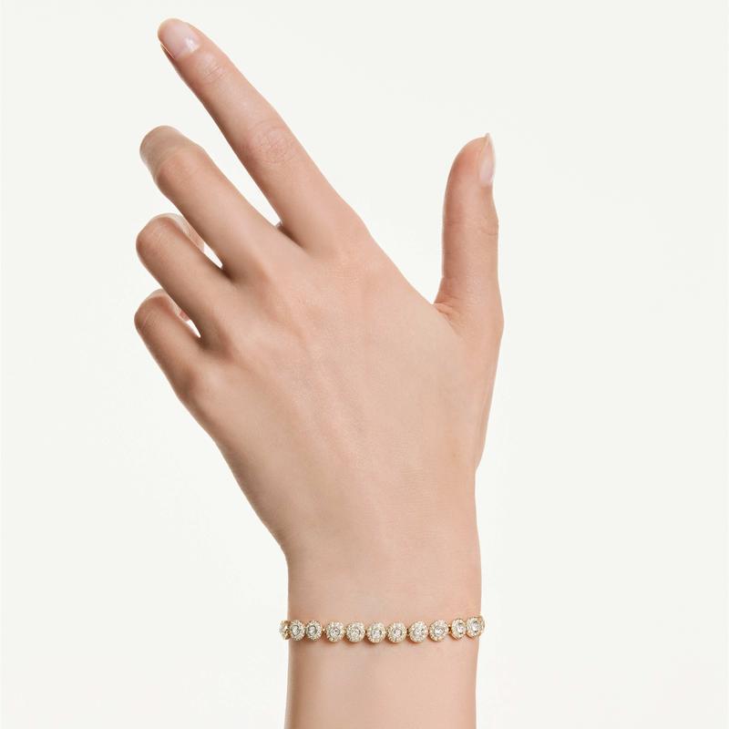 Swarovski Una Angelic Round Cut White 18K Gold Finish Bracelet