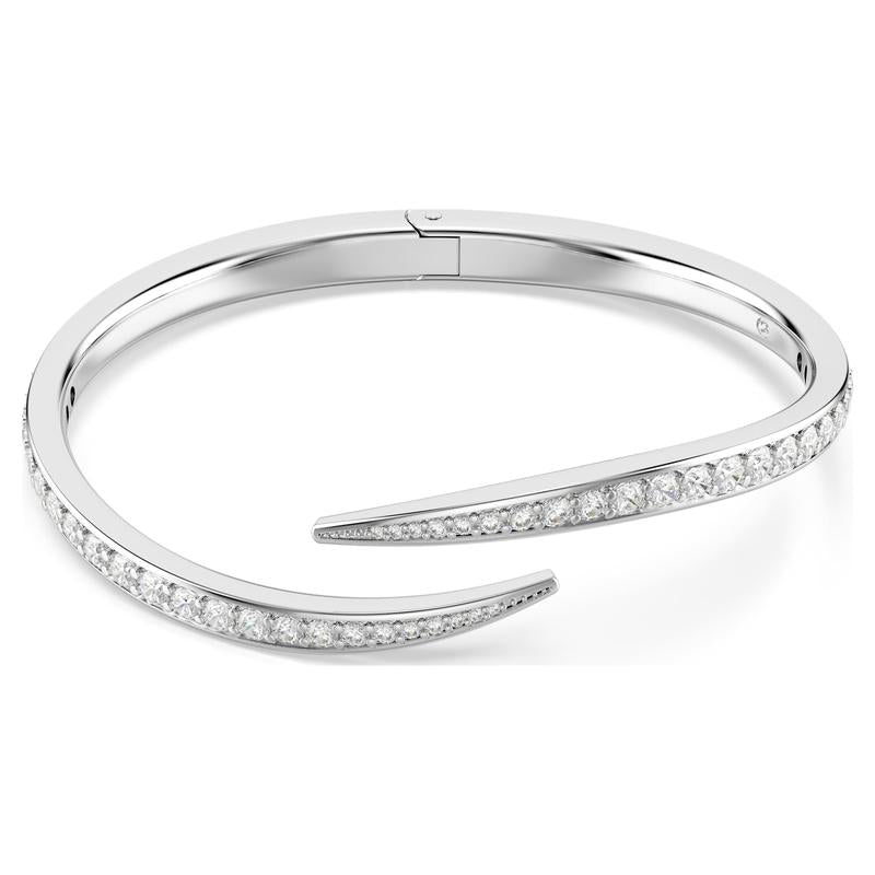 Swarovski Vienna Round Cut White Rhodium Plated Open Bangle (Small)
