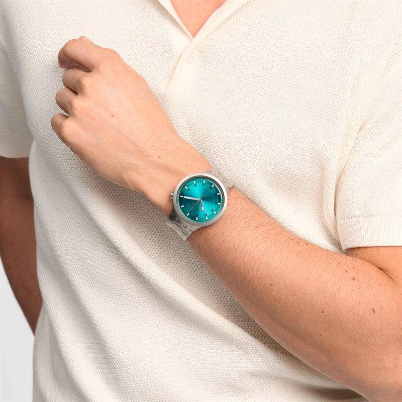 Swatch BIG BOLD IRONY AQUA SHIMMER Watch SB07S100G