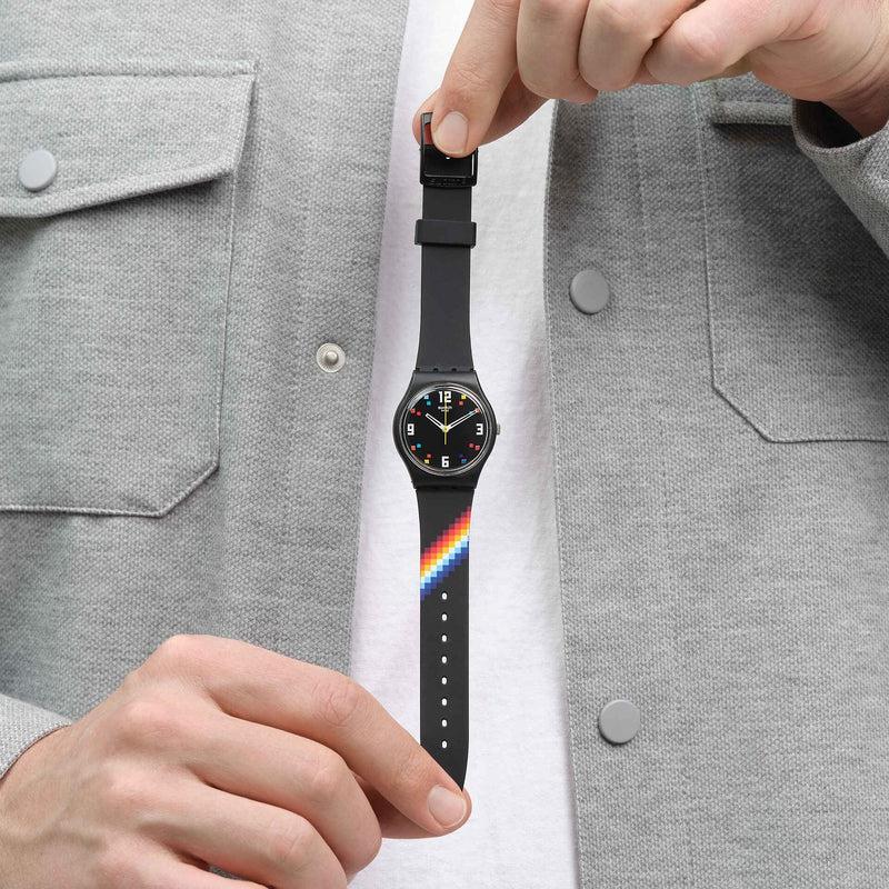 Swatch BLACK CAROUSEL SQUARES Watch SO28B705