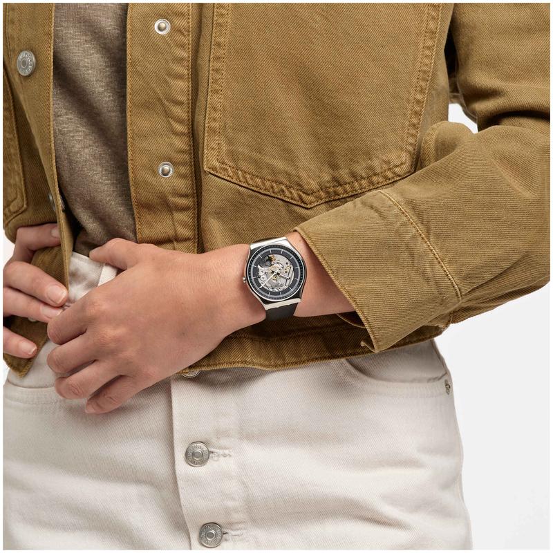 Swatch Black Skeleton Watch SS07S115