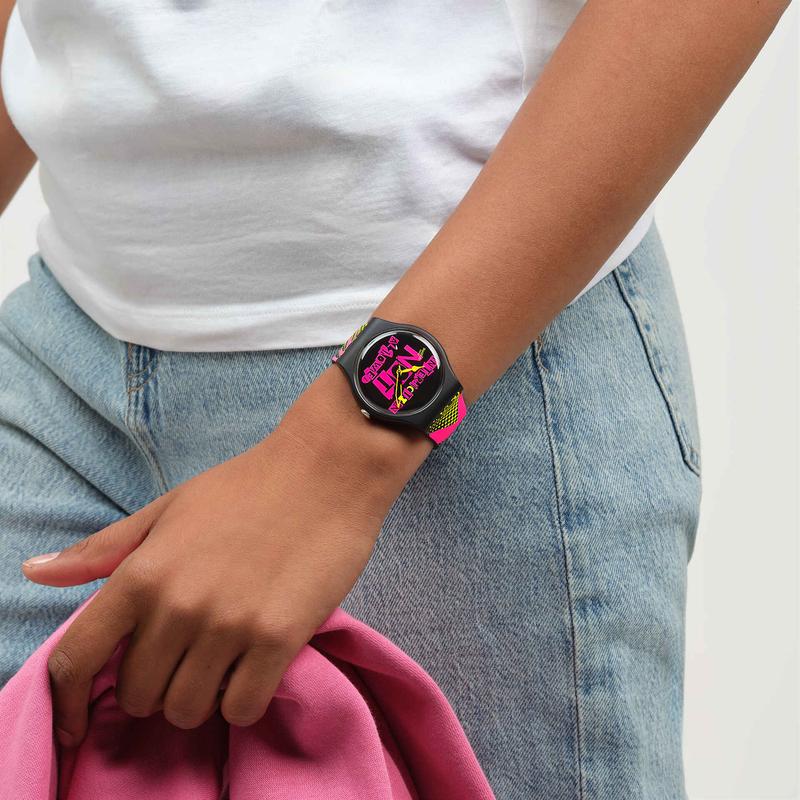 Swatch DISTORT MODE Black Bioceramic Watch SO32B121