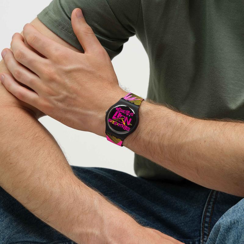 Swatch DISTORT MODE Black Bioceramic Watch SO32B121