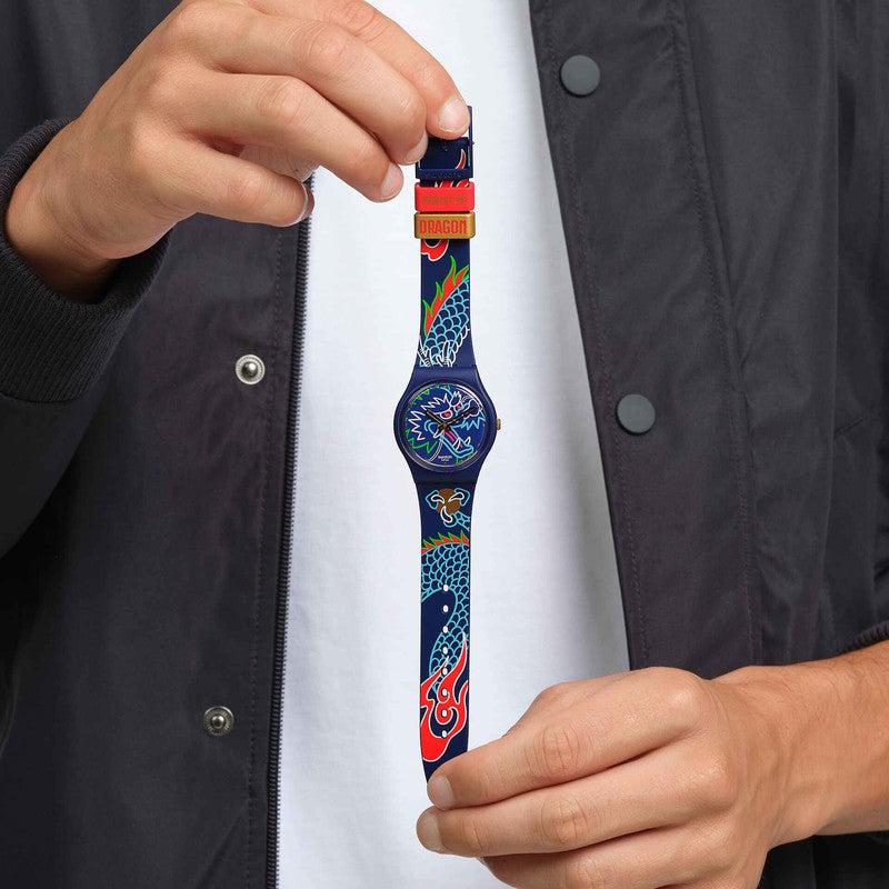 Swatch DRAGON IN WAVES Watch SO28Z125