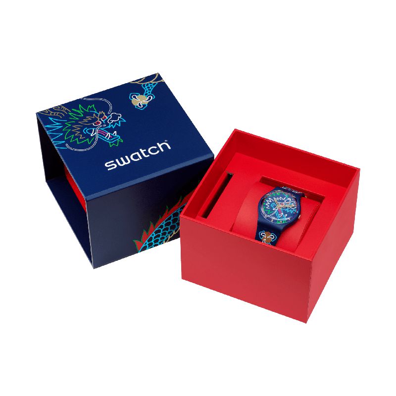 Swatch DRAGON IN WAVES Watch SO28Z125
