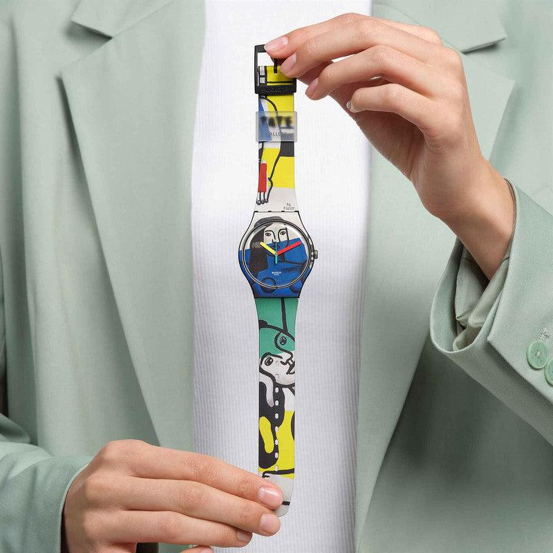 Swatch LEGER'S TWO WOMEN HOLDING FLOWERS Watch SUOZ363