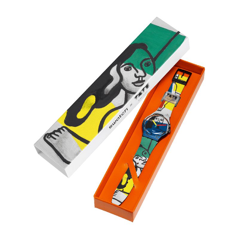 Swatch LEGER'S TWO WOMEN HOLDING FLOWERS Watch SUOZ363