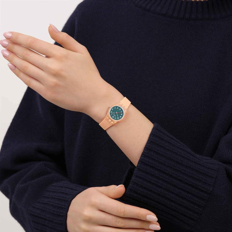 Swatch Peachy Weave Watch LO117