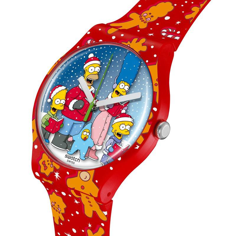 Swatch THE SIMPSONS COLLECTION WONDROUS WINTER WONDERLAND Watch SUOZ361