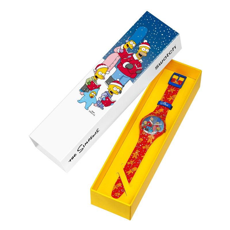 Swatch THE SIMPSONS COLLECTION WONDROUS WINTER WONDERLAND Watch SUOZ361
